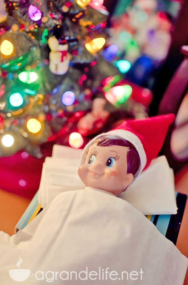 Lazy Elf on the Shelf ideas sick elf