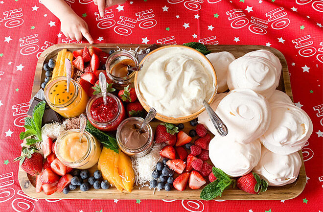 Christmas pavlova grazing platter