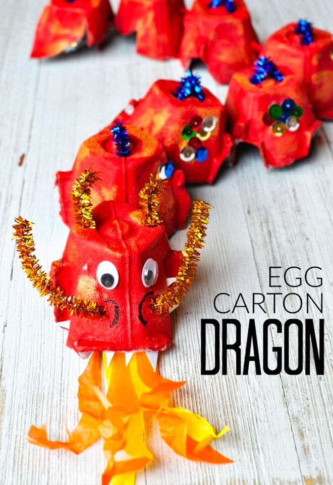 Egg carton dragon
