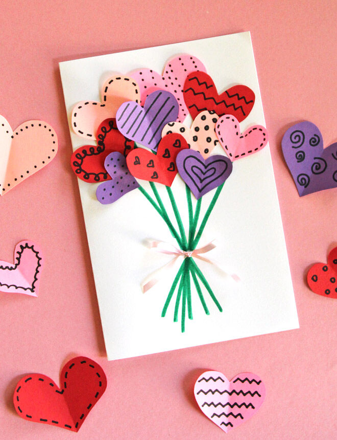DIY Mother's Day card idea: paper flower posie