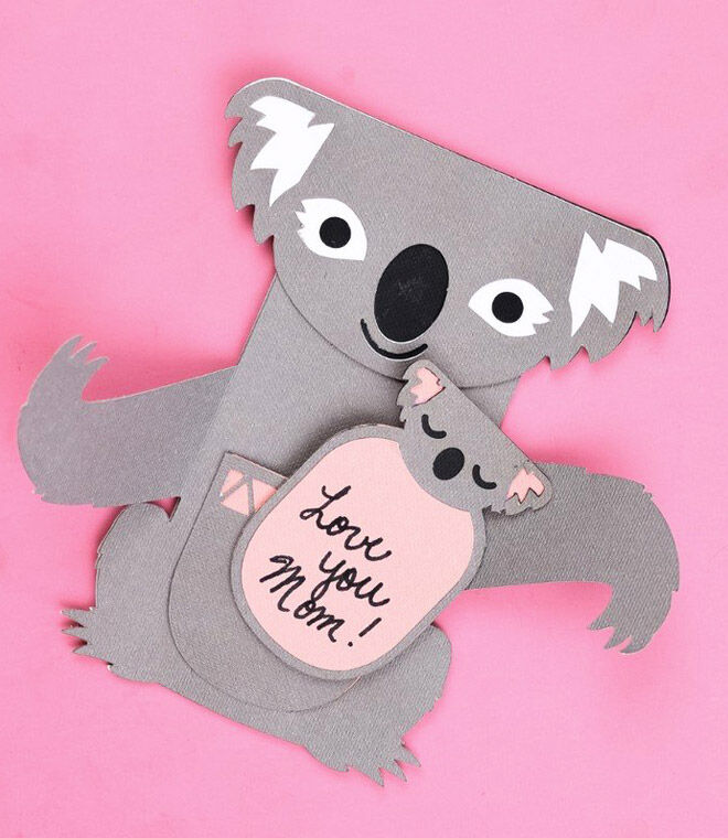 DIY Mother's Day card idea: koala and baby