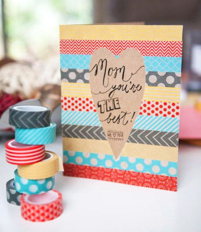 DIY Mother's Day card idea: washi tape