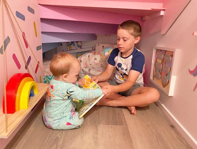 Under stairs playroom for toddlers