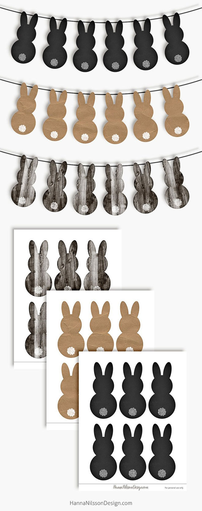 Printable Easter Bunny Banners by Hannah Nilsson Designs