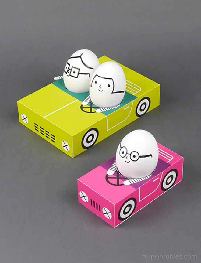 Mr Printables Easter Egg People in Cars