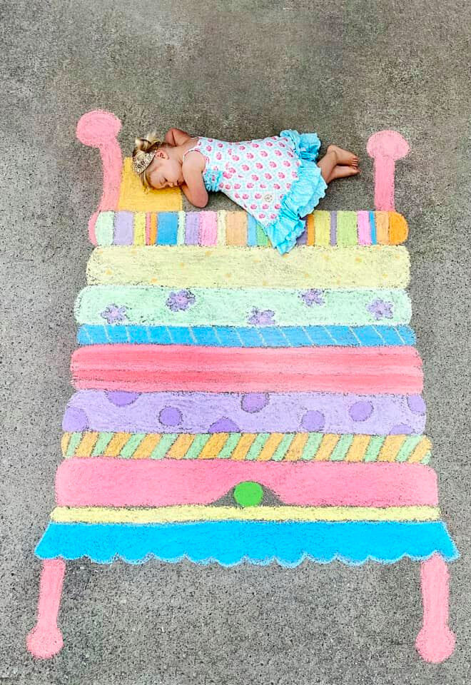 Princess and the Pea chalk art