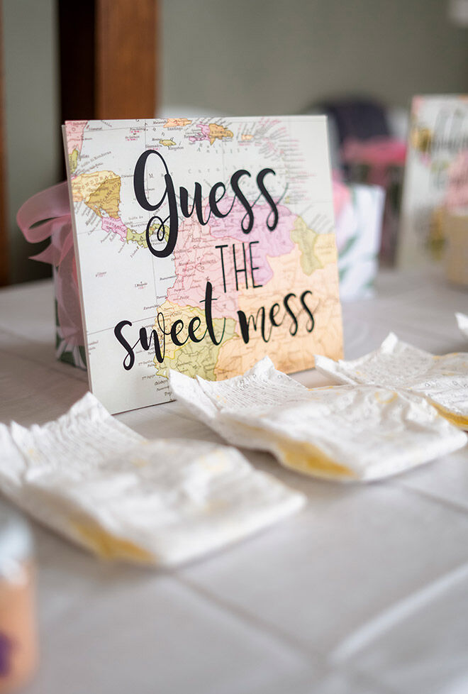 Baby shower game guess the mess