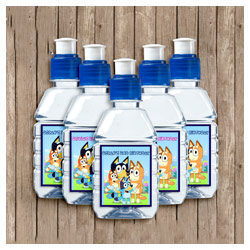 Bluey party drink labels