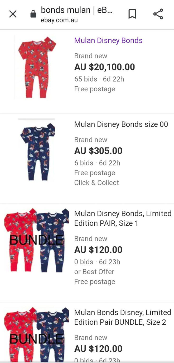 Bonds Disney Mulan Wondersuit