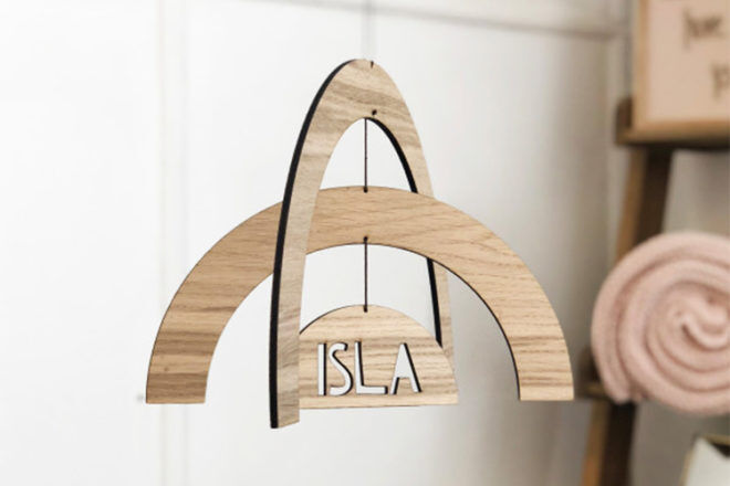 Best Cot Mobile: Modo Creative Personalised Wooden Rainbow Mobile
