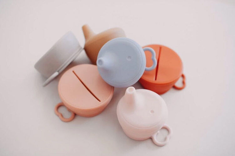 Arabella Autumn Silicon Sippy Cup spouts and lids