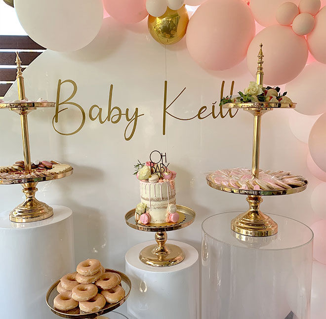 Annalise's sweet pink and white surprise baby shower