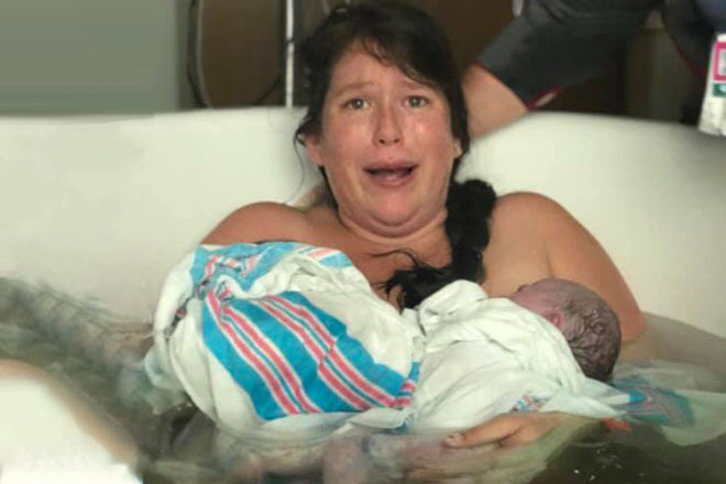 Surprise twins birth video