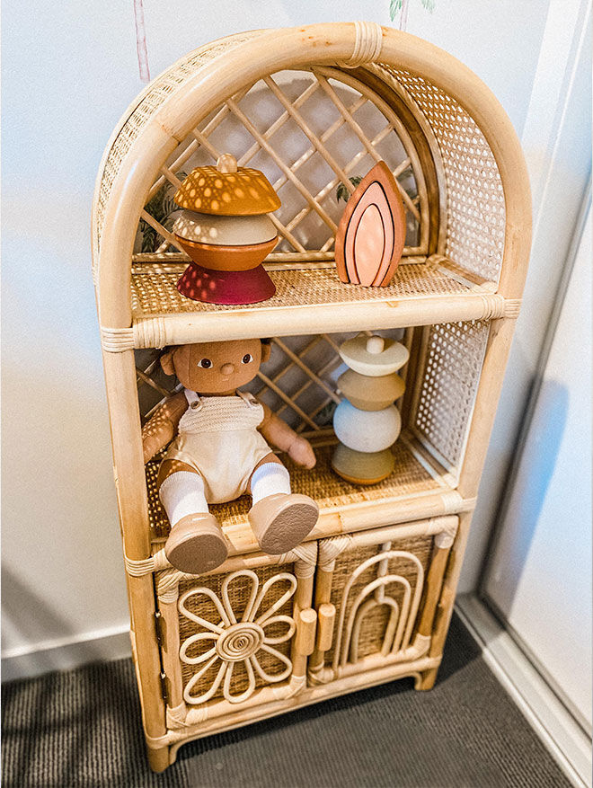 Rattan baby nursery cupboard