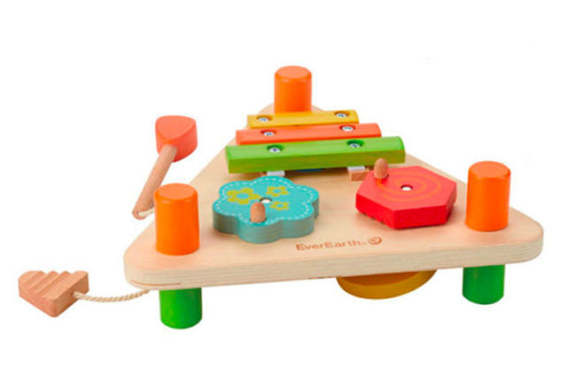 Best Toys for 1 Year Olds: EverEarth Flip Over Triangle Music Set