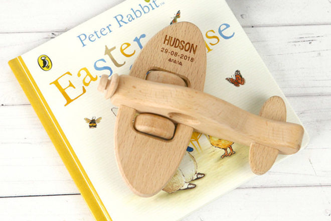 Best Toys for 1 Year Olds: Personalised Favours Engraved Wooden Aeroplane Toy