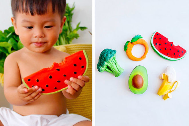 Best Gifts and Toys for 3 Month Olds: Oli & Carol Fruits & Veggies Teething Toys