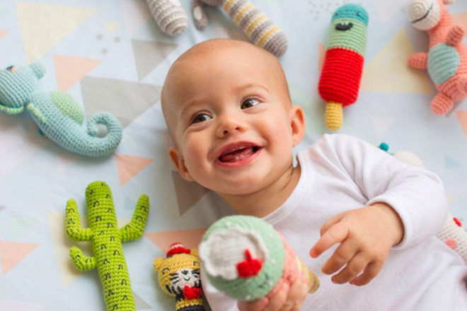 Best Gifts and Toys for 3 Month Olds: Weegoamigo Crochet Rattles