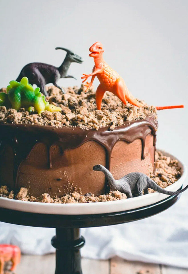 Easy chocolate dinosaur cake