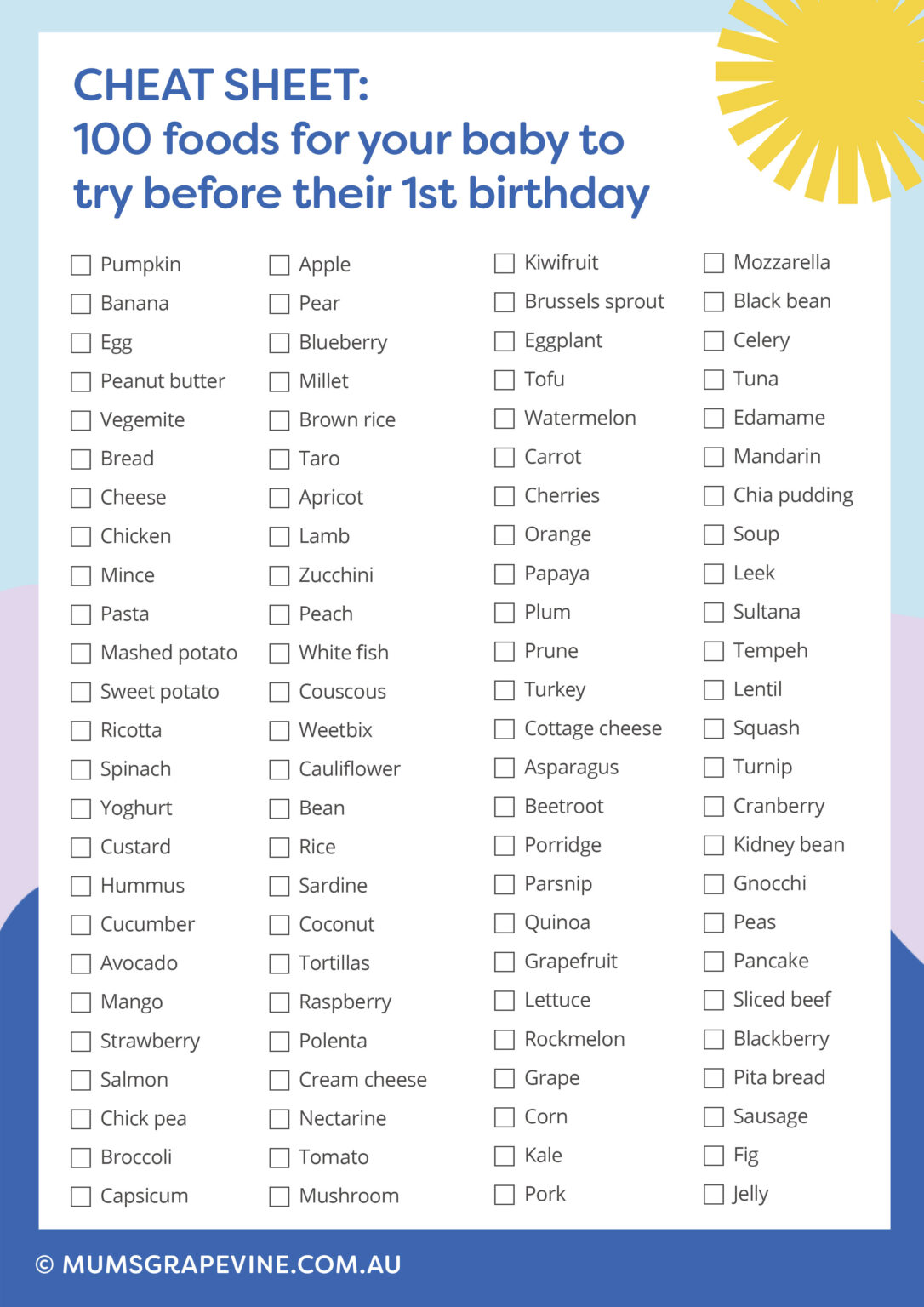 Babies First 100 Foods A Guide To Starting Solids