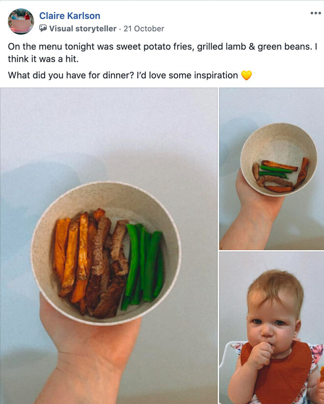 Claire Karlson toddler meals with babyU dinnerware