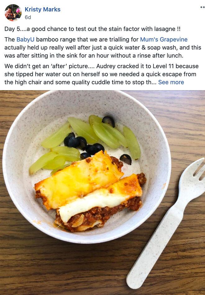 Kristy Marks toddler meals with babyU bowl