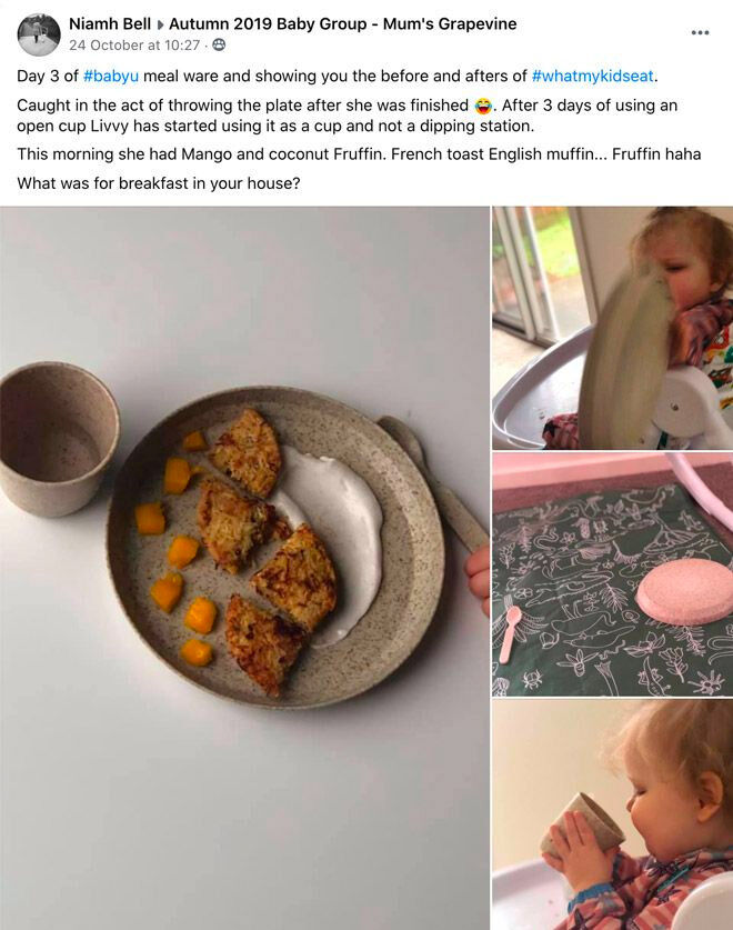 Niamh Bell toddler meals with babyU Bamboo plate