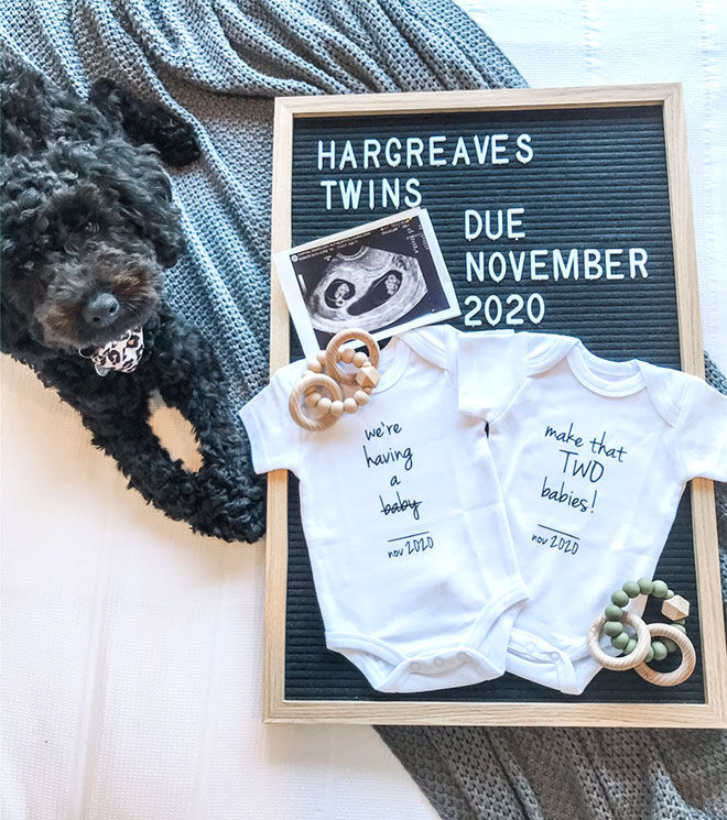 Twin pregnancy announcement