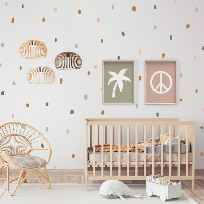 Blond + Noir Animal Fabric Spot Nursery Wall Stickers