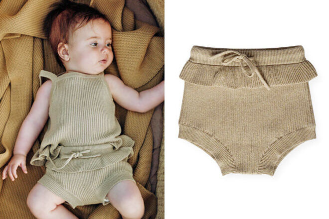 Grown Ribbed Frill Baby Bloomers