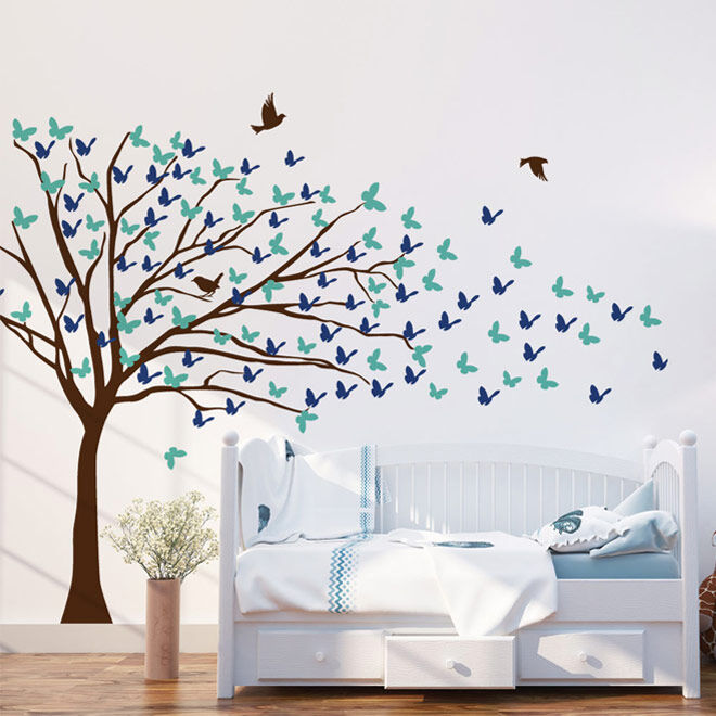 Vinyl Design Butterflies Blowing Nursery Wall Stickers