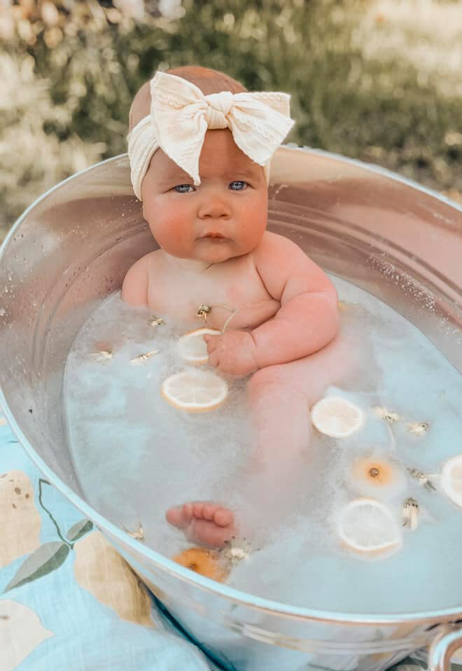 Beautiful baby milk bath photo ideas