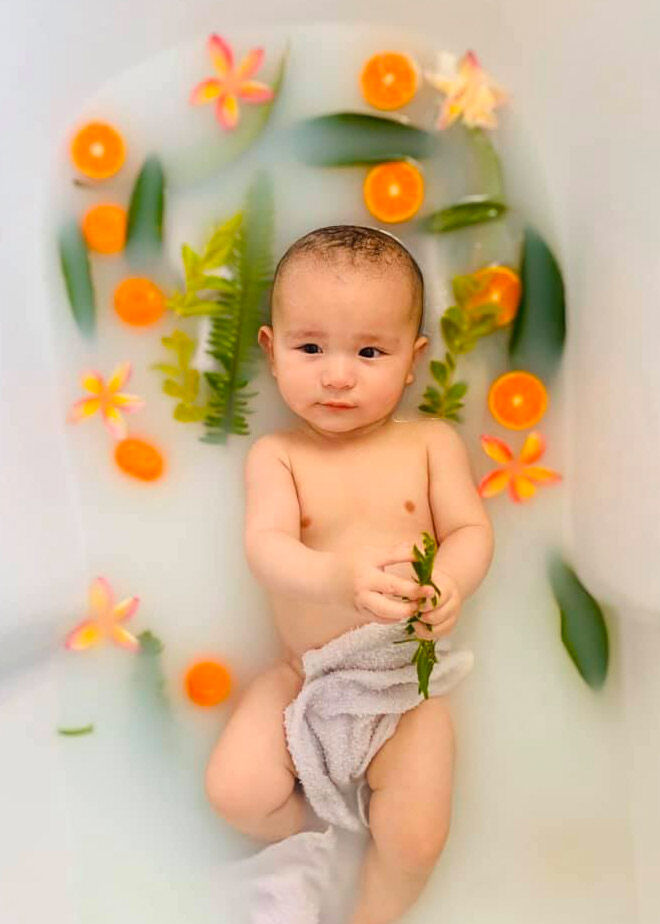 DIY baby milk bath photos