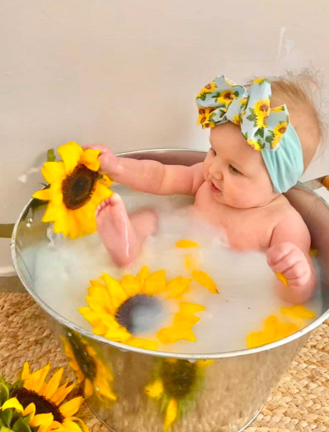 DIY baby milk bath photos