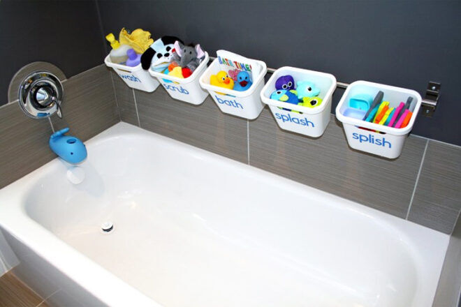 Blue iStyle Blog Bath Toy Storage Solution