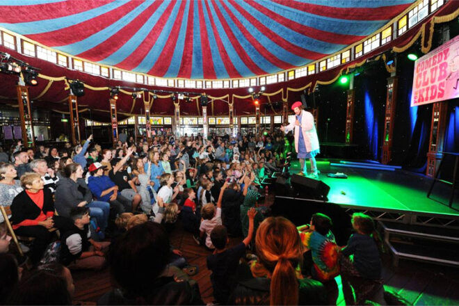 Comedy Club for Kids at the Spiegeltent Melbourrne