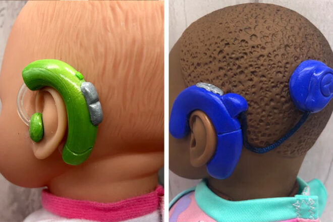 Hearing aid coclear implant dolls