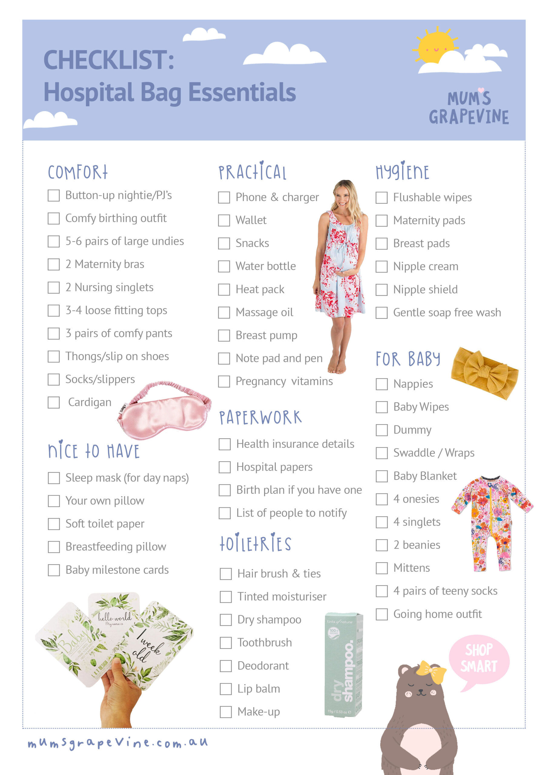 39 weeks: Hospital Bag + Top Baby Items we have set up - Pines and