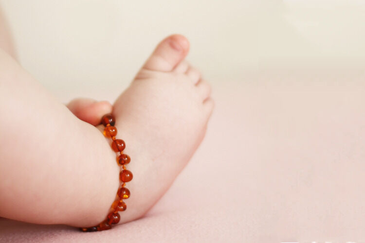 Teething :: Bracelets :: Rainbow BAROQUE Baby teething Baltic amber bracelet