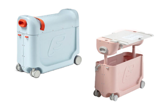 JetKids by Stokke BedBox shown packed and unpacked