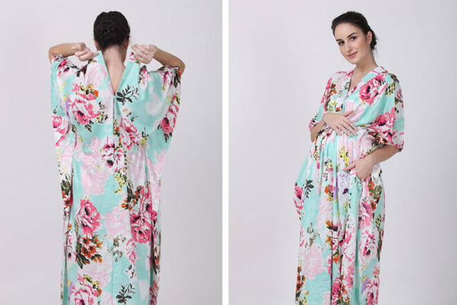 Ekouaer Maternity Nursing Robe Labor Delivery Nightgown Pregnancy  Breastfeeding Gown Hospital Bathrobes Dress S-XXL | Maternity sleepwear,  Maternity robe, Delivery gown