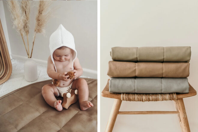Henlee vegan leather baby play mats