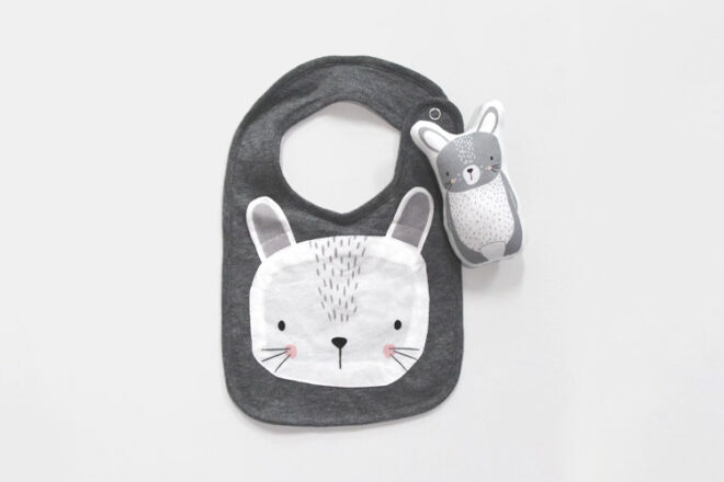 Mister Fly Bunny Bib and Rattle Bundle