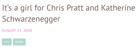 Chris Pratt first daughter