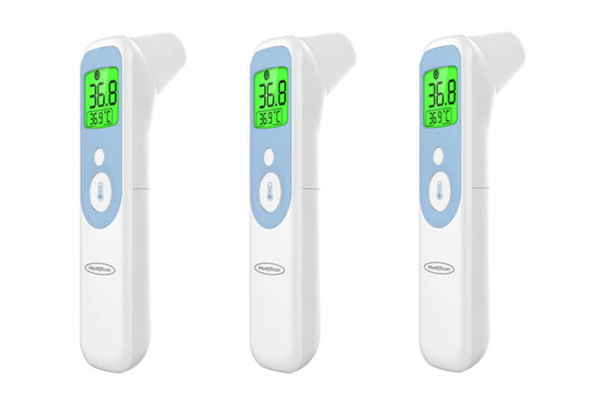 Medescan Ear Thermometer showing the side view and ear piece