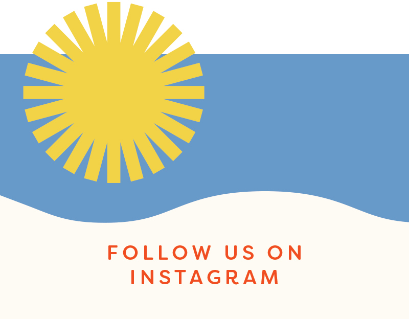 Illustration of the sun with text 'Follow us on Instagram