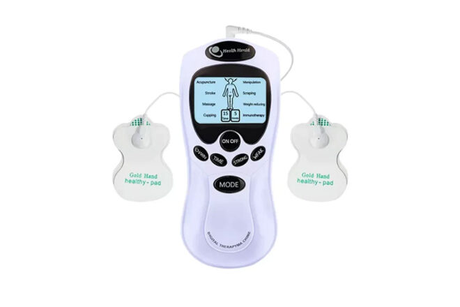Osmo showing white tens machine with two panels with a black and white display screen
