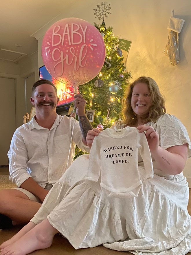 Brittney and Shannon celebrate their baby