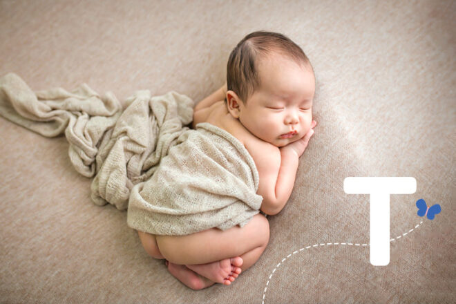 Portrait of newborn baby sleeping wrapped in a blanket