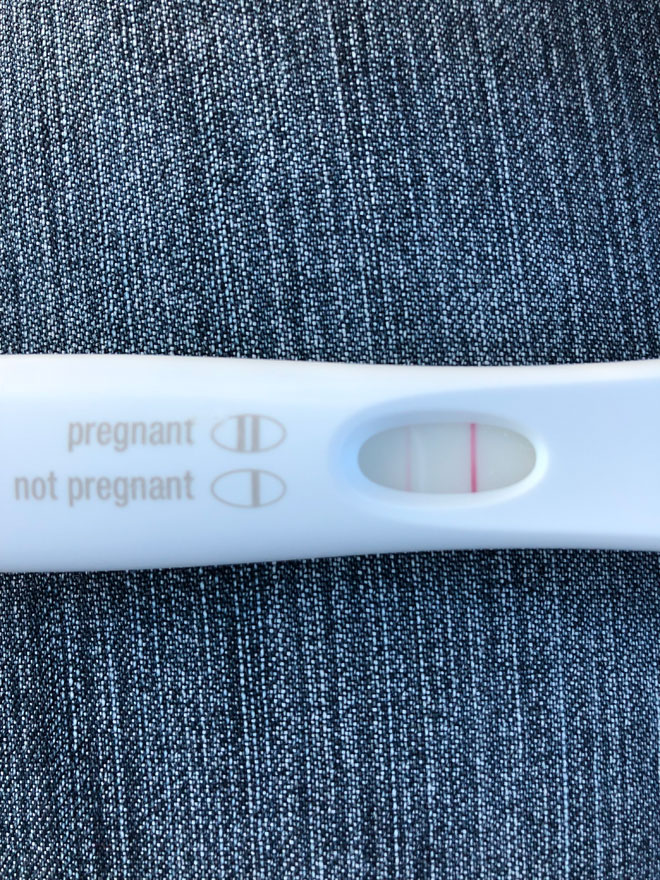 Jackie's positive pregnancy test